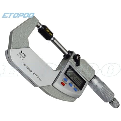 High quality 25-50mm 0.001 mm digital micrometer IP65 Waterproof Digital Outside Micrometer electronic micrometer tool
