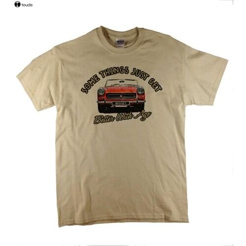 Funny Clothing Casual Short Sleeve Summer Midget Mk 3 Classic 70s Sporter Car Printed on Natural T-Shirt Ideal Gift Tee Shirt