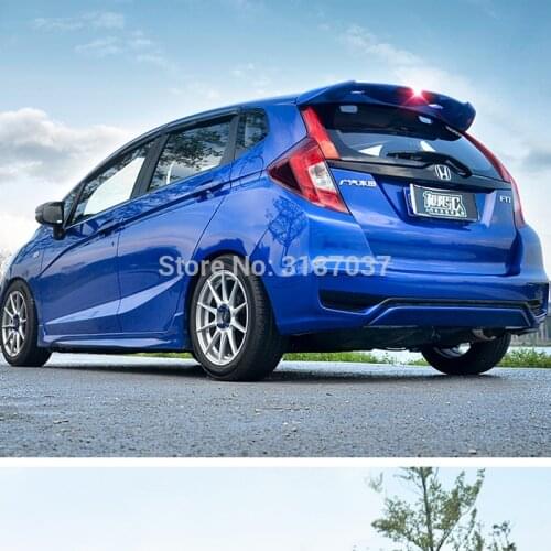 For Honda GK5 Fit / Jazz 2014 2015 2016 2017 ABS Plastic Unpainted Color Rear Spoiler Wing Trunk Lid Cover Car Styling 1Pcs