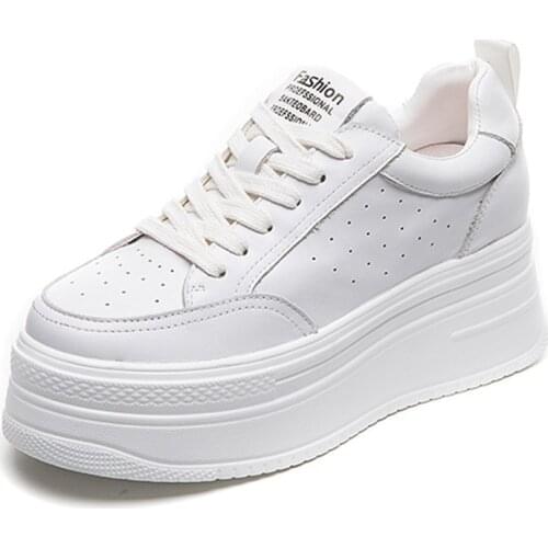 Women Sneakers Womans Genuine Leather Shoes Spring Trend Casual Sport Shoes for Women Comfort White Vulcanized Platform Shoes