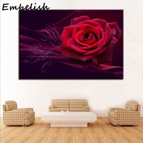 1 Pieces HD Print On Canvas Paintings For Living Room Red Rose Flowers Wall Art Posters Home Decor Pictures Living Room