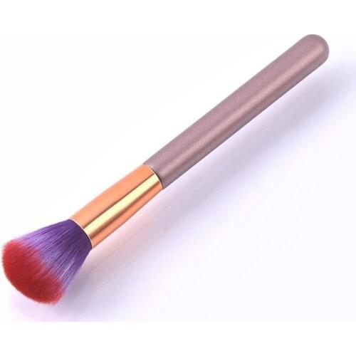 1Pcs Makeup Brushes Wooden Handle Purple Red 15cm For Powder Blush Foundation Face Professional Beauty Cosmetics Brush Tools