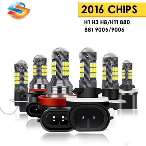 2Pcs H1 H3 H8 2016 Chips 42SMD Fog Lamp 9006 881 880 Super Bright LED Auto Light Bulb White Yellow High Quality For Car 6000K
