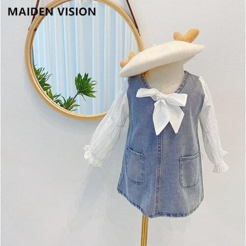 2021 Spring Autumn Casual girls dress baby vestidos kids dress children brand Toddler clothes fashion denim dress for girls