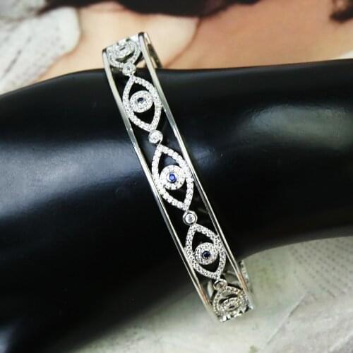 3Pcs Silver Bangle Zircon Hollow eyes Metal Bangle Hollow eyes bangle Silver color metal Bracelet Gold color Women bangle 51432