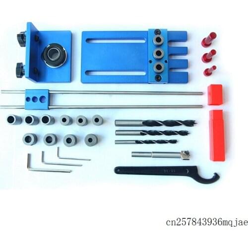 5 Sets Hole Drill Guide Dowel Jig Set Woodworking Locator Tools with Drilling Bits & Depth Stop Collar