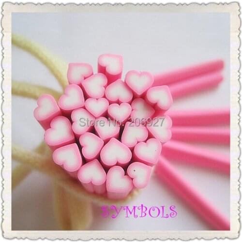 5pcs G-01 5mm Cute Heart Cane Fancy Nail Art Polymer Clay Cane Nail Art Decoration