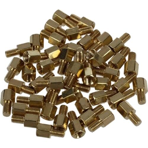 50 Pcs Br Screw PCB Standoffs Hexagonal Spacers M3 Male x M3 Female 5mm