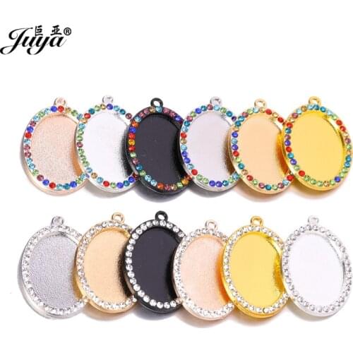60PCS Oval Diamond Pendant Base Three Sizes Settings DIY Jewelry Making For Pendant Necklace Earring Keychain jewellery Crafts