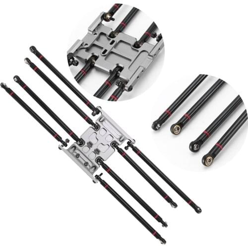 8pcs/lot Aluminum Alloy Link Rod Unassembled Kit For Axial 1/10 RC Car Crawler SCX10 RC Car Parts Upgrade DIY Parts