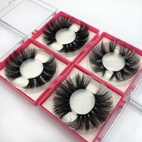 Buzzme New Styles One Pair Lot 25mm Long 3D Mink False Lashes Square Box Dramatic Volume Eyelashes Full Strip Thick Makeup