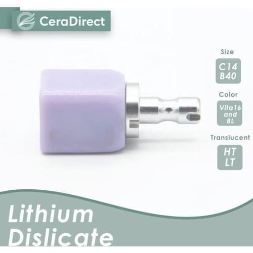 Ceradirect Lithium dislicate blocks(Glass Ceramic)-C14-HT/LT(5 pieces)——for dental lab CAD/CAM