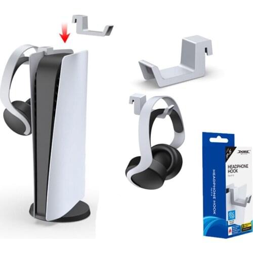 For PS5 Host Headset Support Headphone Wall Mount Holder Bracket Hanger Storage Stand For Playstation Console Game Accessories