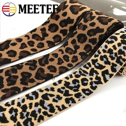 Meetee 5/10M 30/40/50/60mm Leopard-print Elastic Bands Thickening Soft Rubber Pants Waist Belt Clothing Craft Accessories AP630