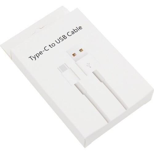 Hot Sale White Paper Retail Package Box for Type-C Data Cable Type C USB Charging Line 1000pcs