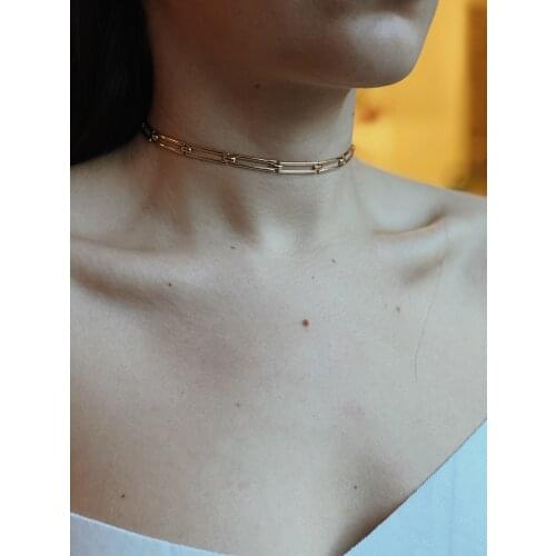 GULCE DERELI, PURE CHAIN NECKLACE CHOKER, NEW PRODUCT, GIFT BOX, GOLD/SILVER PLATED