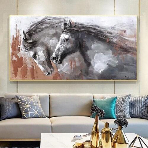 Canvas Poster Painting Canvas Paintings Running Horse Painting Wall Art Vintage Animals Acrylic Painting Abstract Home Decor