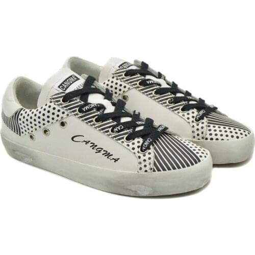 CANGMA Luxury Brand Women Original Designer Shoes Striped Zebra Flat Shoes Genuine Leather Sneaker Female 2021