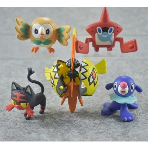 Pokemon Doll Toys Collectible Action Figure EMC Rowlet Popplio Litten Tapu Koko Children Birthday Gifts