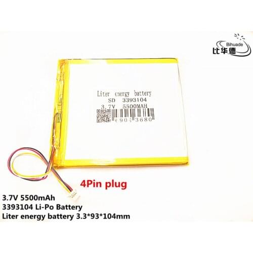 Liter energy battery Good Qulity 4Pin plug 3.7V,5500mAH 3393104 Li-ion battery for tablet pc 7 inch 8 inch 9inch