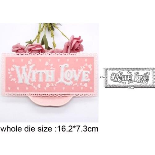 With Love Hearts Frame Metal Cutting Dies Stencils for DIY Scrapbooking Decor Embossing die cut DIY Album Card Making Craft dies