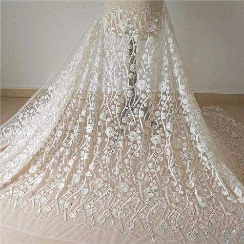 Lovely Circle Fabric, Bridal Lace Fabric, Wedding Dress Fabric, Fabric By Yard