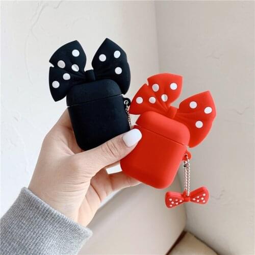 3D Funny Bow Cute Cartoon Soft Silicone Headset Cases For Apple Airpods Pro Gen 1 2 Protection Headphone Cover Earphone Funda