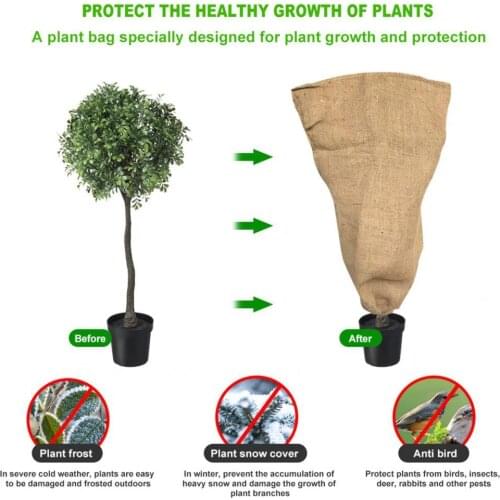 Useful Plant Covers Breathable Frost-proof Frost Blankets Anti Insect Warm Frost Blanket Flax Frost Blanket Pouch for Garden