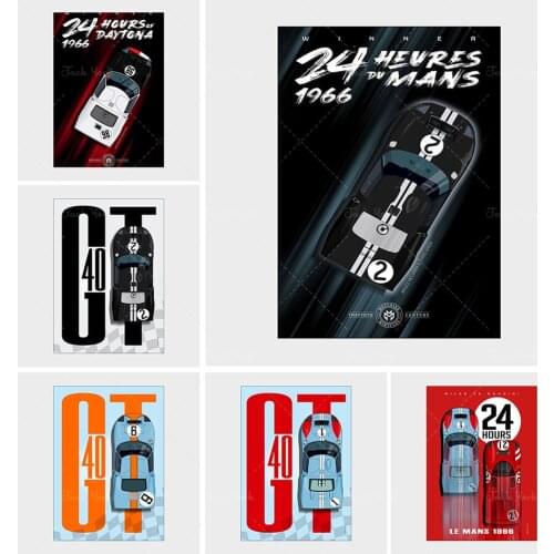 Retro 24 Hours Du Mans 1968 Le Mans 24 Hours Endurance Race Poster Decoration Board Bar Home Wall Decoration