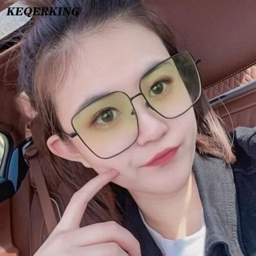Retro Big Square Sunglasses Women Vintage Brand Shades Progressive Metal Color Sun Glasses For Female Fashion Designer Lunette