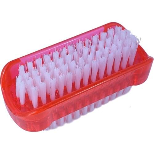 1 PC New Plastic Nail Cleaning Scrubbing Brush Red Color Double Sided Hand Nail Brush Cleaner DIY Manicure Tool 9*4*3.5CM