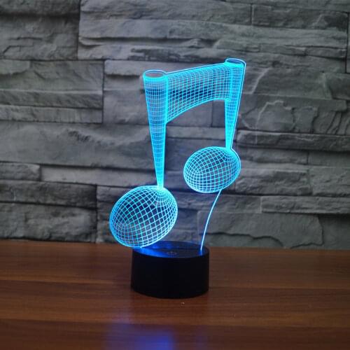 Modern Musical Note LED music 3D Lamp Night Light Acrylic Colorful Gradient Atmosphere Lamp Luminaria Gift Child Home Decoration