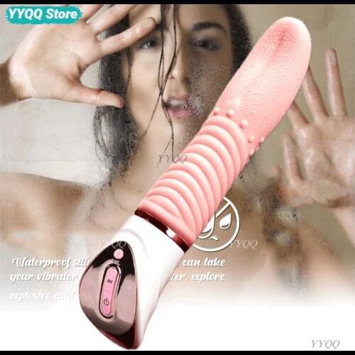 Vibrator Tongue Shape Female Masturbator Electric Licking Pussy Massage Function Strong Shock Power Dildo Appealing Sex Toys