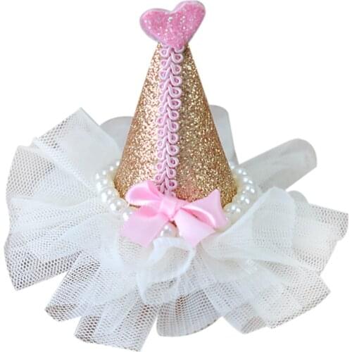 Pet Hair Clip Decorative Lovely Mini Hat Pearl Bow Dog Hair Clip Puppy Hairpin Pet Decoration Supplies 2019 New Arrive