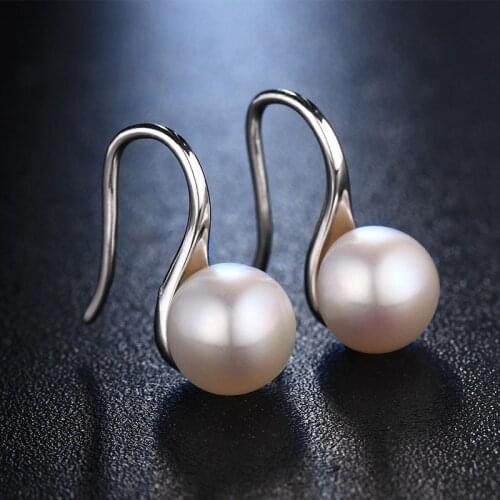 Unique Design 925 Sterling Silver Earrings for Female Wedding Jewelry AAAA High Quality 100% Real Freshwater Pearl Jewelry