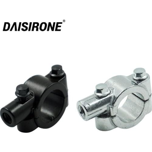 1 Pair Motorcycle 22mm 25mm Handle Bar Rearview Mirror Mount Holder Clamp Adaptor 8mm 10mm Thread Black Sliver