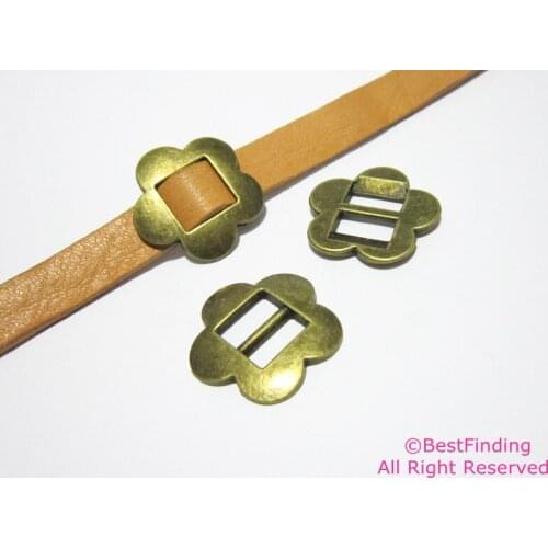 10mm Flat leather buckle slider Antique bronze 10mm Flat leather findings