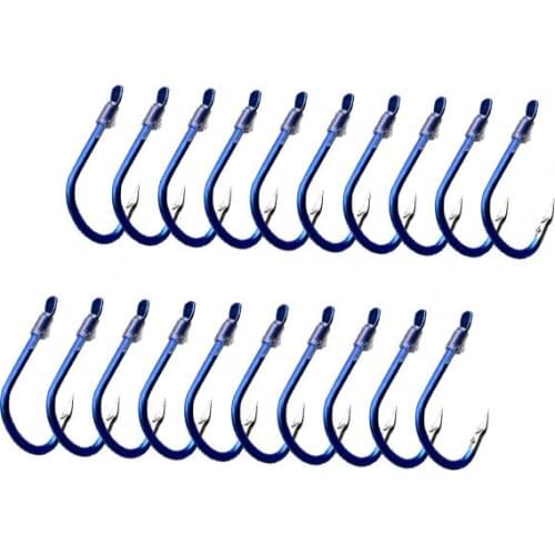 10 Pairs/lot Stainless Steel Fishing Hooks Tied Line 2/4/6/8/10# High Carbon Carp Double Hooks Japan Sea Fishing Anzol J381