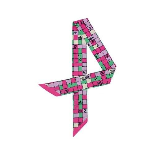 100*5cm New Carriage Printing Color Contrast All-match Silk Scarf Tie Bag Handle Ribbon Manufacturer