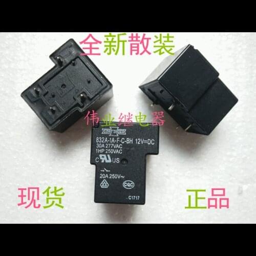 2pcs/lot 832A-1A-F-C-BH 12VDC New Relay 4 PIN A set of normally open