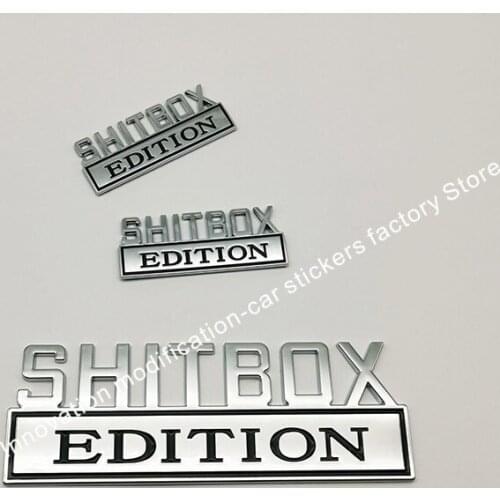 3pcs 1 big 7'' +2 SHITBOX EDITION Chrome black emblem Badges free shipping