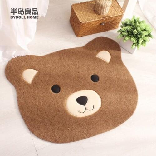 50X60CM Eco-Friendly Fiber Door Mat Anti-Slip Bathroom Carpet Absorb Water Kitchen Mat Children Bedroom Bear Rugs And Carpets
