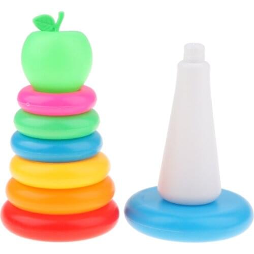 7 Plastic Stacking Rings Kit With A Bath Time Floating Toy For Baby