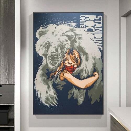 Abstract Art Women Letters Graffiti Street Art Girl Face Scarf Poster and Print Canvas Painting Wall Art Picture for Living Room