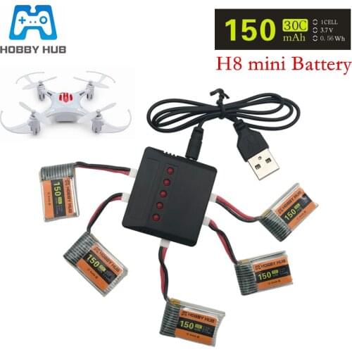 Battery For H8Mini 3.7v 150mah 30C battery For H2 H8 H48 U207 With Charger For Quadcopter Spare parts 3.7v Battery for H8