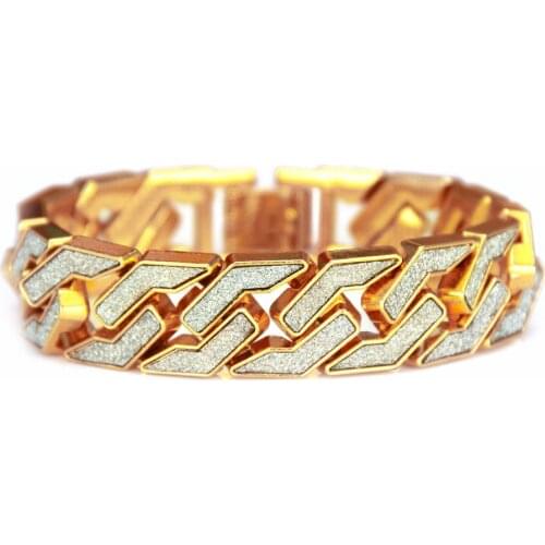 European And American Hip Hop Gold Onion Pink Bracelet Star Flash Pink Mens Geometric Bracelet Hiphop Popular Jewelry