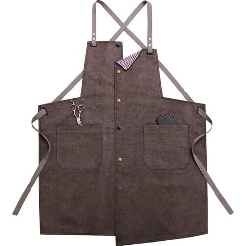 Apron home kitchen work denim flower shop restaurant baking male and female art student overalls