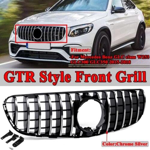 GTR Style Grill Car Front Bumper Grille Grill For Mercedes For Benz GLC class W253 X253 GLC300 GLC350 2015-2019 Racing Grills