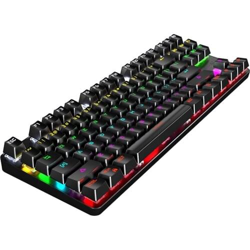 Gaming Mechanical Keyboard 87 keys Anti-ghosting Hot Swapbble Blue Switch Color Backlit Wired Keyboard For pro Gamer Laptop PS4