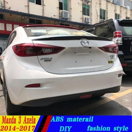 Use for mazda 3 axela spoiler 2014-2017 mazda 3 axela lip spoiler High Quality ABS Material Car Rear Wing paint Color for